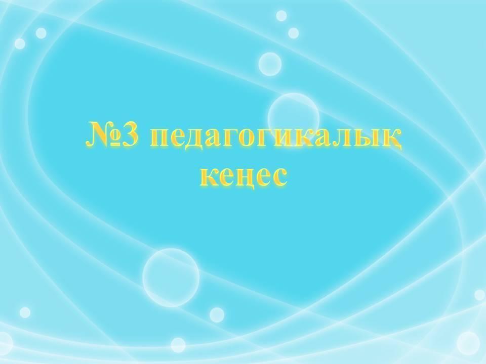 № 3 педагогикалық кеңес